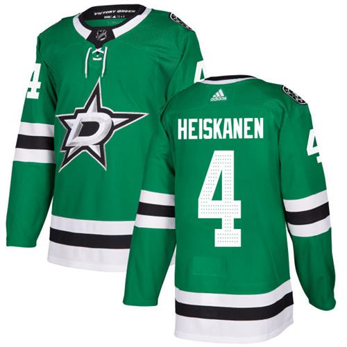 Adidas Men Dallas Stars #4 Miro Heiskanen Green Home Authentic Stitched NHL Jersey
